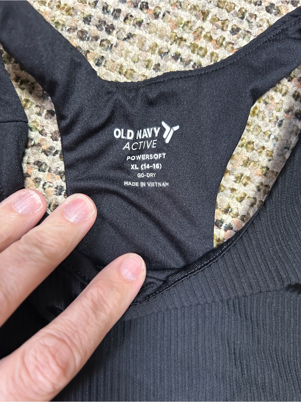 Old Navy Black Ribbed Racerback Crop Top - Picture 3 of 3